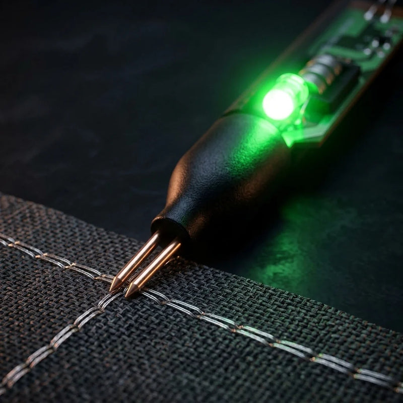 Terralie — Close-up LED verte testeur conductivité